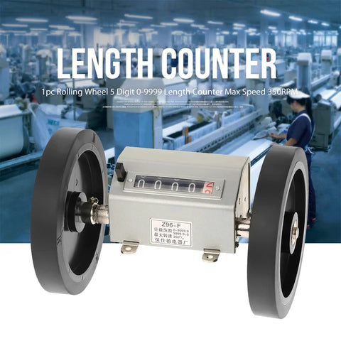 Heavy Duty Metal Rope And Cable Length Counter Featuring Hella Sturdy Rolling Wheel And Dead On Five Digit Readout For Snappy Industrial Measurements And Effortless Manual Reset In Sleek Grey Finish