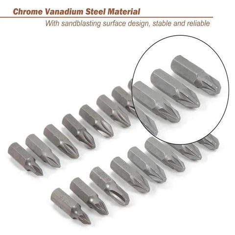 Ultimate 100-Piece Precision Screwdriver Bit Kit With Torx Phillips Hex And Tri-Wing Security Bits For Tough Auto Repairs Home Hacks And Serious DIY Work Using Heavy Chrome Vanadium Steel For Zero Wear close-up chrome vanadium bits