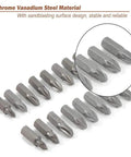 100 Piece Premium Security Screwdriver Bit Set With Torx Phillips Slotted Tri-Wing And Hex Keys Made From Heavy Duty Chrome Vanadium For Tough Home Or Auto Repair Jobs That Need Real Grit To Get Done., chrome vanadium screwdriver bits close-up