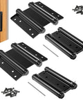 Double Action Spring Hinges for Double Swing Doors, Saloon and Cafe Pub Doors, 6 Inch 201 Stainless Steel with Black Finish, Set of 4