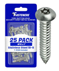 No Sweat Installation Heavy Duty Torx Security Sheet Metal Screws Number 10 X 1 Inch Button Head Tamper Resistant Anti Theft Stainless Steel Fasteners 25 Pack in packaging.