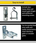 Heavy Duty Gate Hinges 2-Pack Wall Mount 1-3/8 Inch For Chain Link Fence And Wood Gates, Built Tough And Rust-Resistant Steel Outdoor Gate Hardware