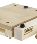 Heavy Duty Portable Woodworking Vise Offering Ridiculous Grip and Chunky MDF Top Slick Design gear on 14x14 inch wooden base