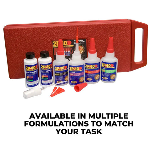 2P-10 adhesive kit with multiple formulations for diverse tasks
