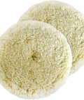 7 Inch Wool Buffing Pad Kit 2 Pack Pro Grade Dope Finish Natural Polishing Wool Pads For Rotary And Random Orbit Sander Polisher Buffing Equipment Low Lint For Cars Boats And Fiberglass on white background.