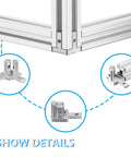 Eight Set Silver Tri Corner Bracket Kit With Three Way End Connectors And 32 M4 Screws Plus Hex Wrench For 2020 6mm Aluminum Extrusion Profiles