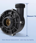 Heavy Duty Spa Hot Tub Circulation Pump Wet End Replacement Repairs LX Pump WTC50M showing a side view, measuring 7.6 inches.