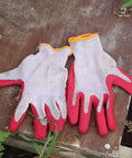 All Purpose Non Slip Red Latex Palm Coated Work Safety Gloves For Garden And Warehouse Tasks Grippy Feel