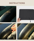 Heavy Duty Leather Repair Tape Kit That Delivers A Dang Sure Fix Easy Peel And Stick Couch Patches For Scratches Scuffs And Tears No Sew Brown 8.2 By 11 Inch 2 Pack instructions for using black leather repair tape.