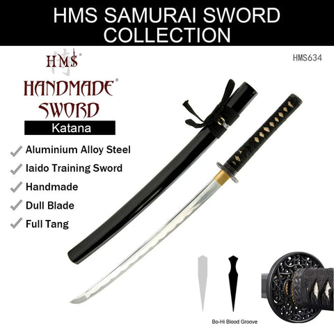 Unsharpened Aluminum Alloy Katana Iaito For Iaido Training With 28 Inch Blade Fuller Groove Audible Swing Geometric Tsuba Safe