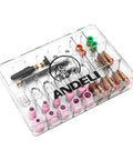 68 Piece TIG Welding Torch Stubby Gas Lens Accessories Kit for WP 17 18 26 with glass cups, collets, and nozzles in case
