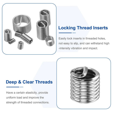 Built Like A Tank 20 Piece Wire Thread Inserts In 1/4 20 UNC Helical Coil Format Crafted From Durable 304 Stainless Steel For Effortless Rust Proof Thread Fixes On Heavy Machinery