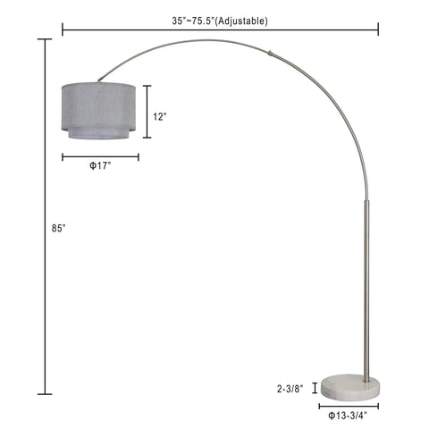Modern Arching Floor Lamp With A Tall Steel Frame And Broad Drum Shade Built For Real Spaces And Bedrooms Effortless Setup With A Tough As Nails Build That Totally Levels Up Your Room