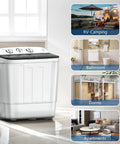 Compact Portable Washing Machine Featuring Heavy Duty Motor And Rapid Clean Cycle With Free Drying Rack Ten Sturdy Hangers in modern space.