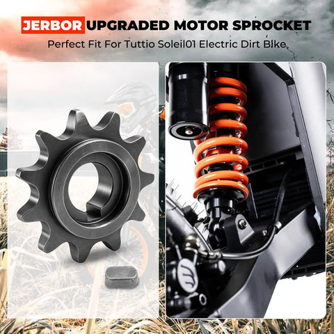 Beefed-Up Motor Sprocket For Tuttio Soleil01 Electric Dirt Bike, Steel Drive Sprocket Replacement Part For Chain Drive Motor System, Improves Power Transfer And Safety On Tutto Tutti Models