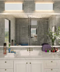 Bathroom with Matte White Up And Down LED Vanity Light For Bathroom Wall Mount 15.75 Inch Modern Fixture Warm 3000K Glow