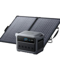 UltraFast Portable Power Station With 1024Wh LiFePO4 Battery And 100W Bifacial Solar Panel, front view with digital display