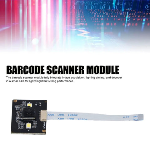 Turbo Fast Barcode Scanner Module With USB Interface circuit board and ribbon cable on white background