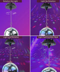 Rechargeable Disco Ball Spinner with Remote Control demonstrating various modes and lighting effects