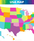 Jumbo Dry Erase USA Map Whiteboard For Home, School Or Office Use, Huge See-From-Across-The-Room Clarity With Easy To Clean Surface