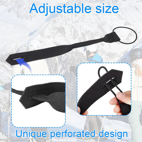 Adjustable Ski Glove Leash For Winter Sports Must Have Wrist Straps Keeping Your Gloves Secure While Skiing Black