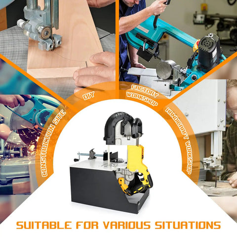 2 In 1 Portable Band Saw Stand With Alloy Steel Construction for Dewalt DCS374B DCS374P2 supporting various cutting scenarios