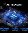 Close-up of XS-1 sensor board showcasing 32000 DPI, designed for Featherweight Wireless Gaming Mouse Featuring A Snug Compact Profile And Buttery Smooth Tracking For Right Hand Palm Players Who Demand A Clutch Advantage During Weekend Sessions With Zero Latency And Pro Level Accuracy On Your Desktop.
