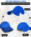 Hat Brim Bender Tool For The Perfect Curve Every Time Pro Grade Hat Curve Shaper demonstrated on blue caps