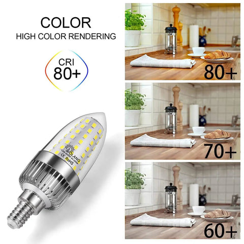 Energy Saving 12W LED Candelabra Bulb With E12 Base That Brightens Up Your Chandeliers 1200 Lumens 6000K Daylight White 100W Equivalent