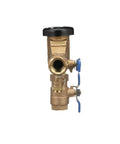 Zurn Wilkins 34-710 3/4-in pressure vacuum breaker assembly, brass body with black cap and blue valve handles.