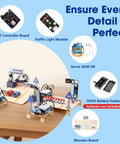 Hands On IoT Traffic Simulator Kit For Kids And Teens 3D Wooden Puzzles STEM Education Set DIY Smart City Coding Toy Powered By ESP32 Learn Electronics And Robotics With Real World Traffic Scenarios, wooden board kit with ESP32 controller