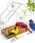 Clear Window Bird Feeder With Strong Suction Cups Acrylic Window Feeder For Your Garden And Yard Weatherproof Year Round Design