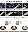 Instruction manual for 100 Pack Pass Through RJ45 Connectors For Cat6 Ethernet showing wiring and installation steps.