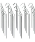 Heavy Duty 9 Inch Metal Tent Stakes, 25 Pack, Anti Rust Galvanized Steel Ground Stakes for Camping Tarps Inflatables displayed