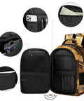 Star Shield Eagle Relief Printed Unisex Backpack With Large Capacity Built Tough From Durable Polyester interior pocket view
