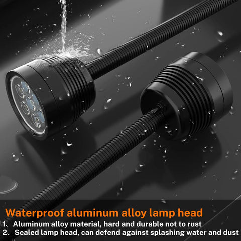 Led Magnetic Work Light With Flexible Gooseneck And 12T Magnetic Base, IP65 Waterproof 1400 Lumens For Lathe Milling Drill Press, Industrial Shop Lighting, Pro Grade Tough As Nails Hands Free
