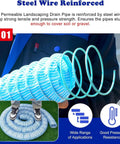 Flexible 2 Inch Perforated French Drain Pipe With Nonwoven Fabric for yard lawn patio landscape drainage held by person