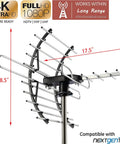 Amplified Digital HDTV Antenna For Attic Or Outdoor Use With 360 Degree Rotation Wireless Remote 4K 1080p VHF UHF