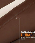 Close-up of 600D Oxford fabric from Heavy Duty Waterproof Patio Chair Covers 2 Pack Large Beige And Brown Tough As Nails All Weather Sun Dirt