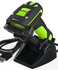 Built Tough Rugged 2D Wireless Barcode Scanner With Charging Dock Bluetooth Drop Resistant Industrial Scanner For QR And 1D Codes Long Range Transmission Up To 1968 Feet 433MHz