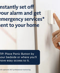 Person pressing panic button on 12 Piece Wireless Home Security System Kit With HD Camera, Optional 24 Seven Professional Monitoring, No Contract
