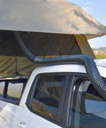 Heavy Duty Flexible Air Duct Hose With Grille Cover For Van Life Camping Adventure Vehicles Corrugated Ventilation Tube Bends To Direct Fresh Air Where Needed Awesome For Tailgate Keeping Your Ride Chill Before The Heat Climbs Too High, black hose on camper
