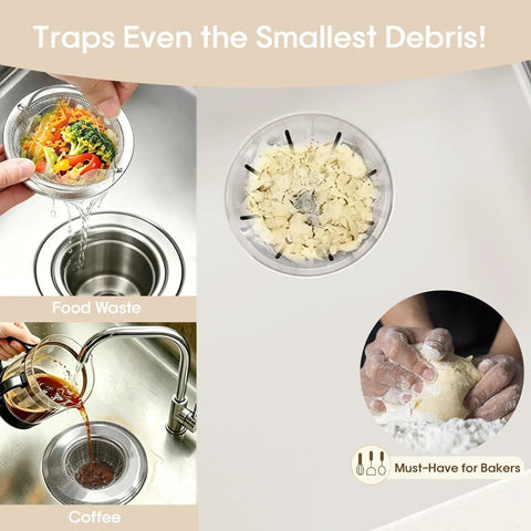 Keep Your Home Pipes Slick And Happy With These Top Shelf 300 Pack Disposable Drain Covers Offering Fine Mesh Sink Strainer Bags Great For Catching Sourdough Discard And Food Scraps No Sweat At All On Kitchen Or Shower Drains