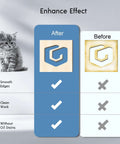 Longer Honeycomb Working Table infographic showing after/before for laser engraver; blue After card, white Before card.
