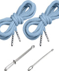 Get Your Shorts Back On Track With This Sweet Drawstring Replacement Cord Kit Featuring Rock Solid Metal Aglets And A Nifty Threader For Hassle Free Repairs On Hoodies Pants And Waistbands In Light Blue.