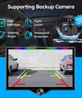 Dope 10.1 Inch QLED Double Din Car Stereo With Wireless CarPlay And Android Auto showing backup camera feature
