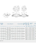 Technical diagram and specifications for 20mm EGW20CC Linear Slider Blocks with Flange Bearings, 2 Pieces, for CNC guideway rail kits.