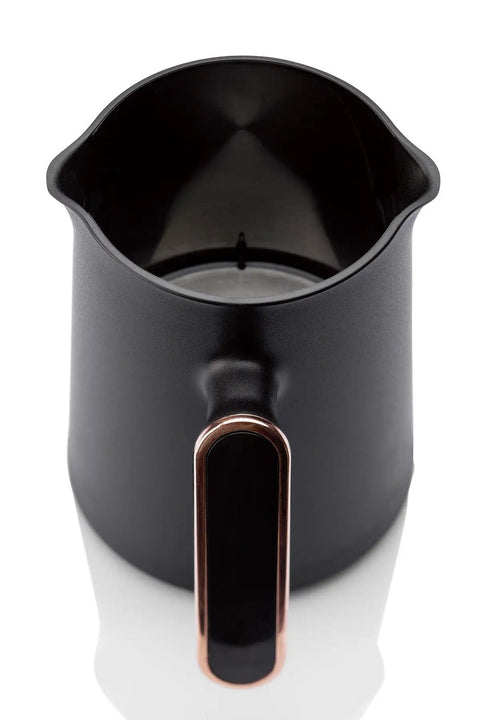 Automatic Turkish Greek Coffee Maker For Home Use 120V US Plug 4 Cup Capacity Black Gold Finish ETL Certified.