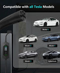 Tesla Level 2 Home EV Charger 40A 240V with NACS connector, NEMA 14-50 plug, compatible with Tesla Model S, 3, X, Y, Cybertruck.