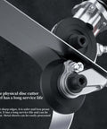 Sheet Metal Nibbler Drill Attachment For Electric Drills showing titanium gears cutting steel with spark free burr free technology